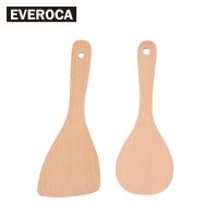 ☾♨ Solid Non-stick Wooden Rice Spoon Healthy Paint-free and Wax-free Rice Spoon Simple and Creative Rice Shovel