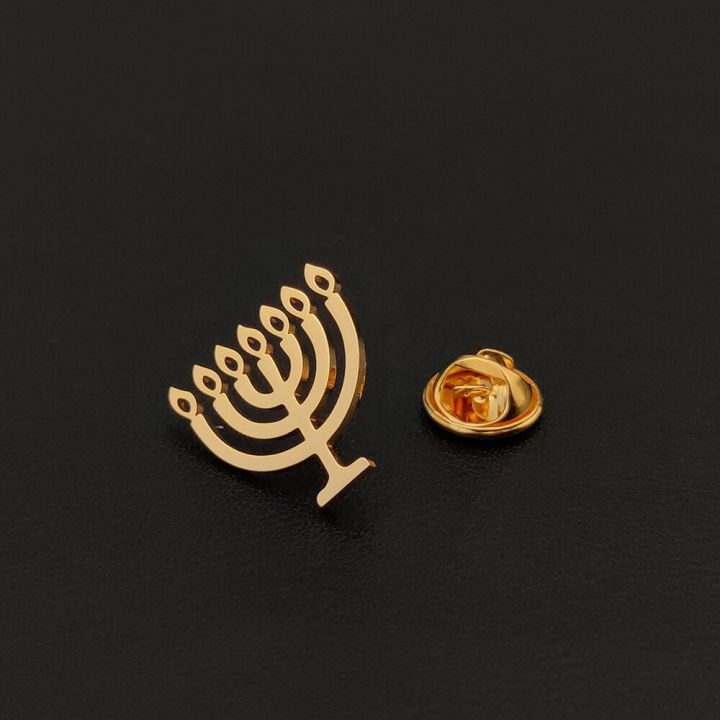 เข็มกลัด-menorah-สำหรับผู้ชายเข็มกลัดสแตนเลสป้ายแห่งศรัทธาของชาวยิว-hanukkah-pins-พระเจ้า-shabbat-เครื่องประดับเสื้อสูทเครื่องประดับ