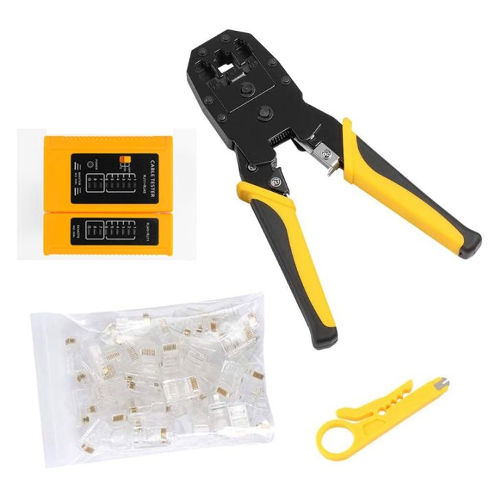 cable-tester-rj45-crimp-tool-kit-crimp-crimper-cat5e-cat5-crimping-tool-with-100pcs-rj45-cat5-cat5e-connectors-kits