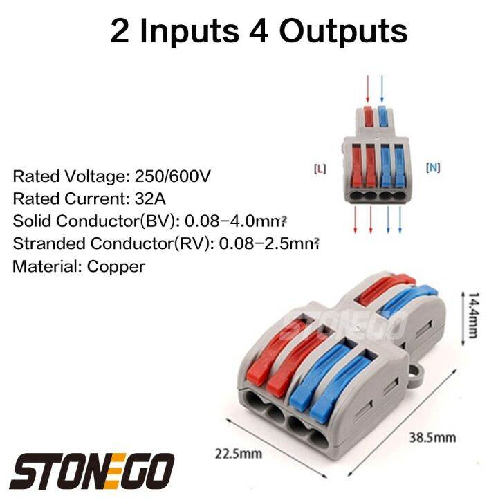 stonego-mini-wire-fast-connector-2-in-4-6-8-out-splitter-terminal-compact-wiring-cable-connector