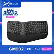 Bàn Phím Công Thái Học Không Dây Delux GM902 2.4Ghz Bluetooth Kết Nối