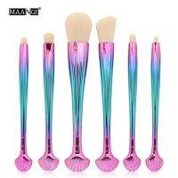 6Pcs Shell ชุดแปรงแต่งหน้า Maquiagem Foundation Powder Cosmetic Blush อายแชโดว์ Women Beauty Glitter Make Up Brush Tools