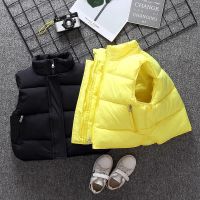 Candy Color Down Cotton Vest ChildrenS Waistcoat Spring Autumn Casual Cardigan Thicken Warm Outerwear Toddler Sleeveless Coat