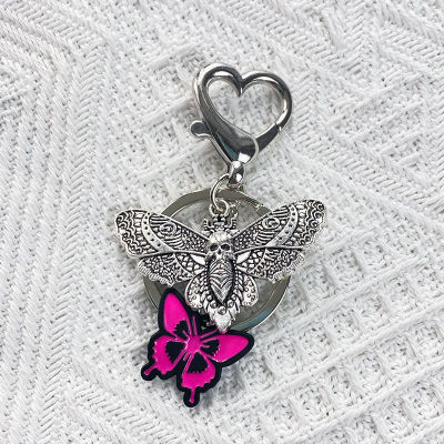 Eye-Catching Butterfly Design Key Chain Exclusive Cross Bag Pendant For Fashion Lovers Cool Fashion Pendant Keychain Retro Style Trendy Butterfly Cross Bag Pendant Accessories Unique Retro Keychain With Dark Love Design