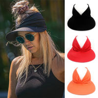 Beach Hat Cap Hollow Top Hat Beach Hat Elastic Hollow Spring Summer Sun Solid Visor Sun Hat Elastic Beach Hat for Women HA