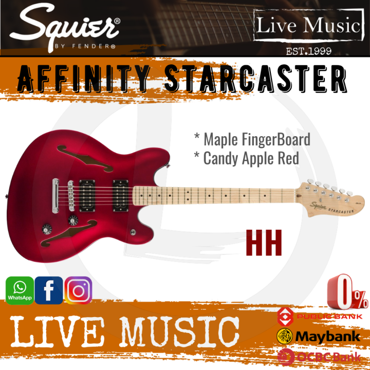 Squier Affinity Series Starcaster Electric Guitar, Maple Fretboard