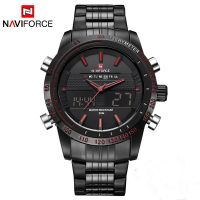 ZZOOI NAVIFORCE Stainless Steel Mens Watches Military Sport Digital Analog Waterproof Quartz Wrist Watch For Men Fashion Classic Clock