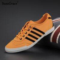 Susugrace Fashion Men Tennis Sneaker 2022 Spring Summer Lace-up Zapatos De Hombre Casual Striped Canvas Shoes for Men Vulcanized