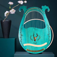 [Muzikal】16สายพิณไม้มะฮอกกานี Kayu Lyre Harp Alat Muzik เปียโนพิณสำหรับเล่นดนตรี