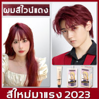 สีผมแฟชั่น2023 ครีมย้อมผมประเภทญี่ปุ่น  สีไวน์แดง Red Wine Hair ผมไวน์แดง ครีมเปลี่ยนสีผม สีย้อมผม（Hair Dye สีแดง สีผม สีย้อมผม ครีมย้อมผม ยาย้อมผม ยาย้อมผมผู้ชาย โฟมย้อมผม สีย้อมผมออแกนิ สีย้อมผมแฟชั่น เปลี่ยนสีผมเอง โฟมเปลี่ยนสีผม ครีมทำสีผมผู้ชาย）