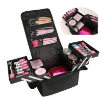 【cw】Multilayer Clapboard Cosmetic Bag Case Beauty Salon Tattoos Nail Art Tool Bin Fashion Women Makeup Organizer Large Capacity