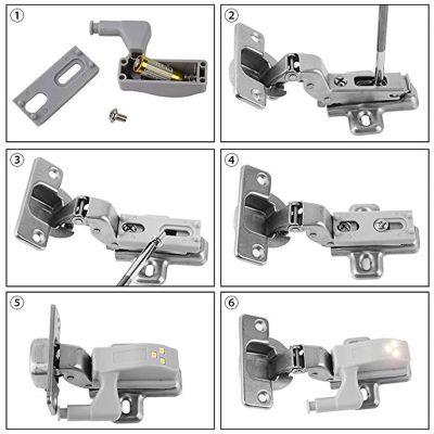 10ชิ้น LED สมาร์ทเหนี่ยวนำคณะรัฐมนตรีแสงตู้ภายในบานพับโคมไฟเซ็นเซอร์ไฟกลางคืนสำหรับตู้เสื้อผ้าตู้เสื้อผ้าห้องครัวห้องนอนไฟ