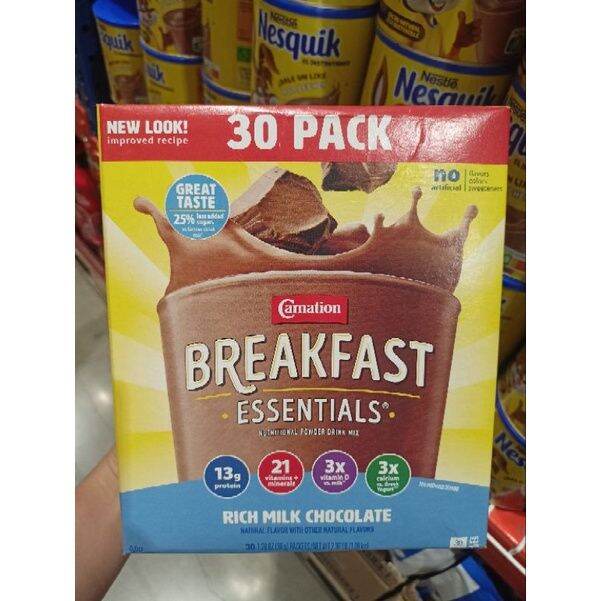 Carnation Breakfast Essential Rich Milk Chocolate 30CT Lazada PH