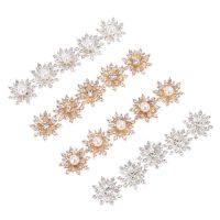 【cw】 10pcs/lot Snowflake Buttons 16MM Metal Button Flatback Plating Hairpin Accessories Craft Ribbon Decoration Rhinestone Buttons