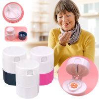 【cw】hot Pill Cutter Splitter Tablet Grinder Crusher for Purse Medicine Storage ！