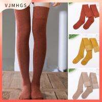 VJMHGS ฤดูใบไม้ร่วงและฤดูหนาว สีทึบ บู๊ทส์ขาผู้หญิง ข้นต้นขา ถุงน่องยาว ร้านขายชุดชั้นใน ถุงเท้าเข่าสูง