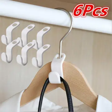 6Pcs Multi-function Wardrobe Space-saving Stack Hanger Hook Coat Hook  Plastic Closet Stack Hanger Rack Bedroom Storage Organizer
