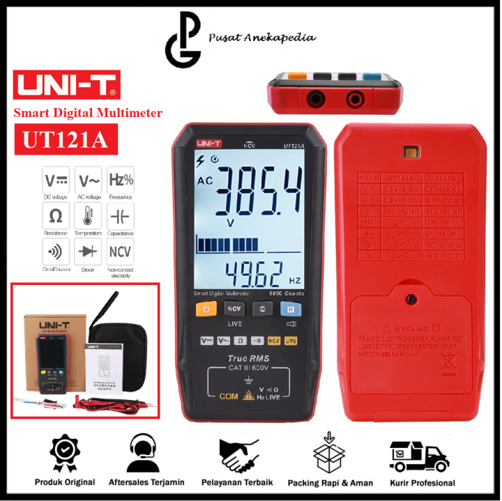 UNIT Smart Digital Multimeter AC DC Voltage True RMS Frekuens UT121A
