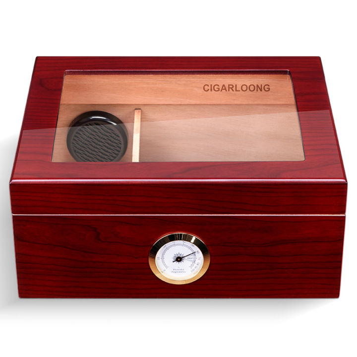 Cigar box portable skylight cigar box cedar wood cigar moisturizing box ...