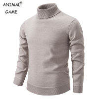 ฤดูใบไม้ร่วงผู้ชายเสื้อคอเต่าฤดูหนาวถัก Pullovers Rollneck ผู้ชายอบอุ่นจัมเปอร์หลวมสีทึบ Top