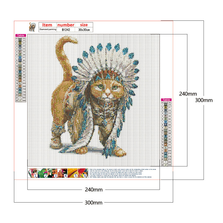 30x30ซม-5d-diy-เจาะเต็มรอบแมวภาพวาดเพชรชุดโมเสคเรซิ่นพลอยเทียมวาดบ้านห้องเรียนศิลปะหัตถกรรม