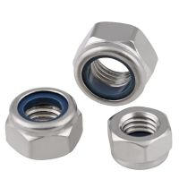 Nylon-Insert Locknuts Left Thread 304 A2 Stainless Hex Nut M4 M5 M6 M8 M10 M12 Nails  Screws Fasteners