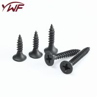 100pcs/lot drywall screw Cross Countersunk Flat Head Self-tapping Screw M3 M3.5 Black Carbon Steel Phillips woodworking screw Nails Screws  Fasteners