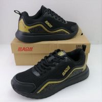 (BJW524) Sale!! BAOJI รองเท้าผ้าใบผู้หญิง รองเท้าวิ่ง ออกกำลังกาย บาโอจิ สีดำทอง Size 37-41