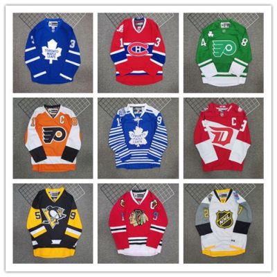 เสื้อกีฬาแขนยาว ลายทีมฮอกกี้ Nhl Jersey Ice พลัสไซซ์ สไตล์ฮิปฮอป