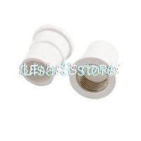 2pcs 2 x 20mm Inner Hole 1/2 quot; PT Female Threaded PVC Pipe Hose Adapter Cooupler White