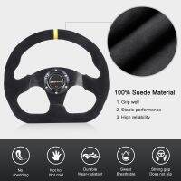 13 Inch Steering Wheel 320mm Flat Drift 6 Bolt For Sport Racing D Type Steering Wheel With Suede Horn Button Included