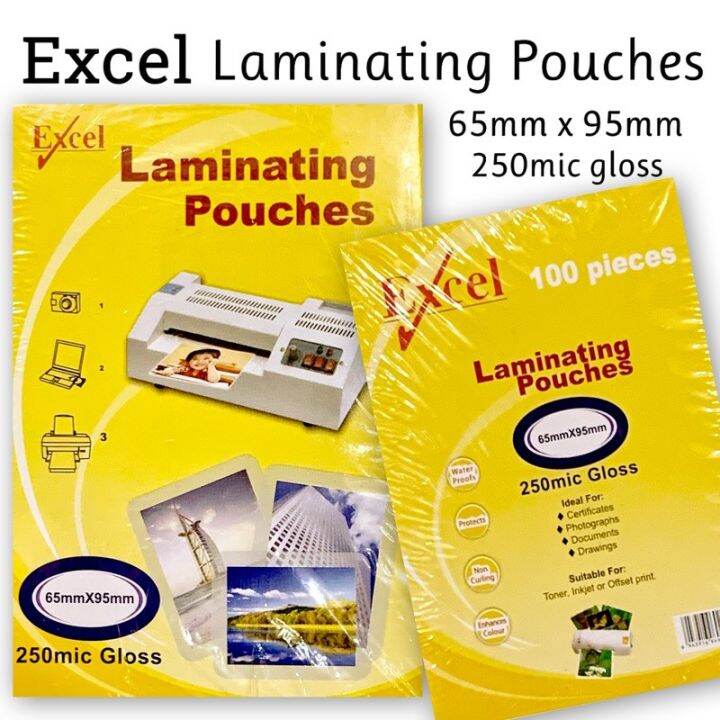 Excel laminating Pouches 65mm x 95mm 250 mic Lazada PH