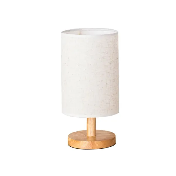 WOOD LAMP001 New LED Light Modern Fabric Shade & Wood Stand Table