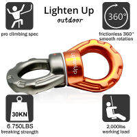 Lighten Up Fitness CLIMB 30KN CARABIN Universal Ring Gimbal Ring Rotary Connector Rotational Hammock Swing Spinner Rope Swivel