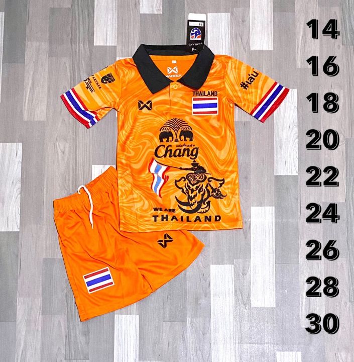 ชุดฟุตบอลเด็ก1-12ขวบ-ทีมชาติไทย-ชุดกีฬาเด็ก-เสื้อ-กางเกง-ผ้าโพลีเอสเตอร์