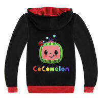 Cocomelon เสื้อผ้าเด็กเด็กฤดูใบไม้ผลิฤดูใบไม้ร่วงเกาหลีแขนยาวซิปเสื้อคลุมด้วยผ้าคาร์ดิแกนเด็กซิปแจ็คเก็ตคลุมด้วยผ้าสาวผ้าฝ้าย + โพลีเอสเตอร์