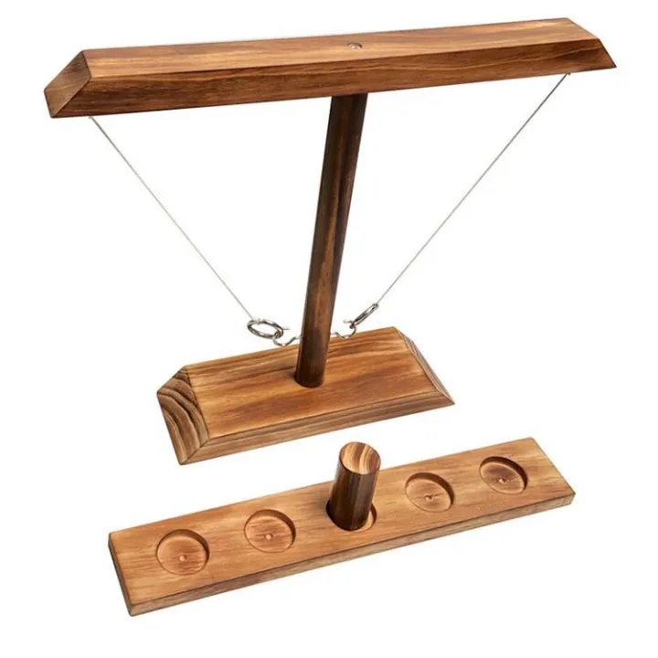 Wood Ring Tossing Game Fun Hook and Ring Game FastPaced Interactive