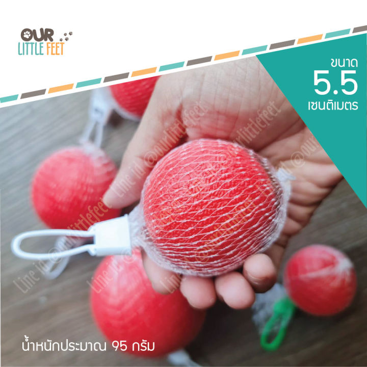 ลูกบอลหมา-สำหรับกัด-ยางตันผิวส้ม-ทนทาน