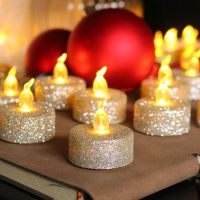 【CW】 Glitter Candle Smokeless Wedding Decoration