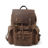 [COD] batik mens bag with cowhide backpack and retro outdoor travel large capacity