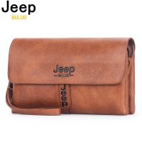 JEEP BULUO กระเป๋าสตางค์สำหรับผู้ชาย กระเป๋าคลัทช์ PU Leather Coin Wallet กระเป๋าแฟชั่นสไตล์ธุรกิจยาว กระเป๋าใส่กระดาษผู้ชาย กระเป๋าใส่กุญแจนุ่ม