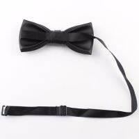 PU Leather Bow Tie Wedding Business Casual Banquet Matte Natural Light