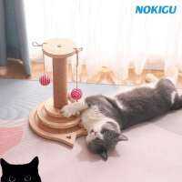 พร้อมส่ง รางบอลไม้ 2 ชั้น พร้อมเสาลับเล็บ ของเล่นแมว ทนทาน แข็งแรง Two Levels Tower (Cat toy Condo แมว คอนโดแมว เสาลับเล็บ เสาผนเล็บ)