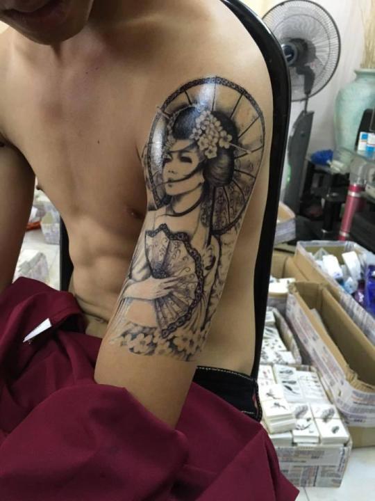 HCM]Combo 4 tấm hình xăm dán tattoo bắp tay 15x21cm các cô gái ...