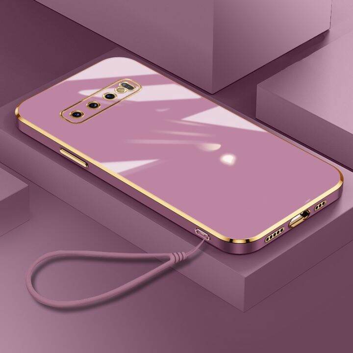 สำหรับ-oppor17เคส-r17-oppo-r17โปรบางชุบซิลิโคนรูปสี่เหลี่ยมสายคล้องแบบมีเคสเคสโทรศัพท์