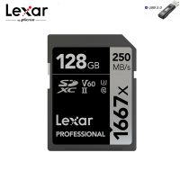 ผลิตภัณฑ์ที่ผ่านการรับรอง (รุ่นยอดนิยม) การ์ดหน่วยความจำ Lexar V60 250เมกะไบต์/วินาที Flash Card 64GB 128GB 256GB UHS-II U3 SD Card SDXC สำหรับวิดีโอ1667X 4K HD