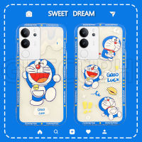 เคสโทรศัพท์ Vivo V29 5G การ์ตูนน่ารักโดราเอมอนรูปแบบปลอกซิลิโคนอ่อนนุ่มโปร่งใส Vivo V29 5G เคสมือถือ