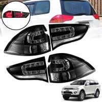 ไฟท้ายแต่ง LED รุ่น มิตซูบิชิ ปาเจโร่ MITSUBISHI PAJERO SUV ปี 2009 - 2015 สีสโม๊ค 4 ดวง รวมชุดสายไฟ