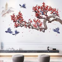 Ink Chinese Style Plum Blossom Wall Stickers Living Room Bedroom Background Decoration Wallpaper Large Mural Home Decor Sticker Wall Stickers  Decals