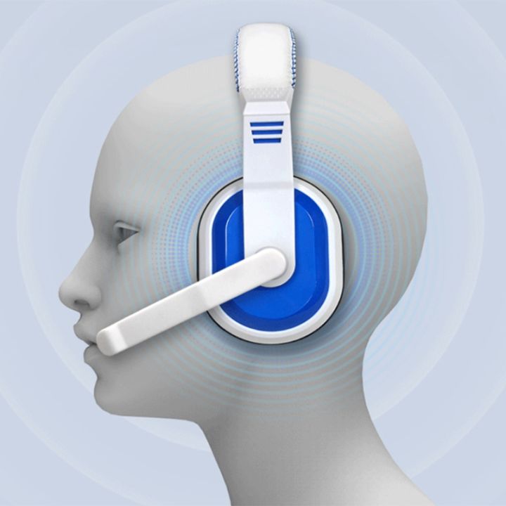ชุดหูฟังแบบครอบหูแบบมีสาย3-5มม-เล่นเกมคอมพิวเตอร์พร้อมที่อุดหูระบายอากาศและแผ่น-headset-bando-พับเก็บได้